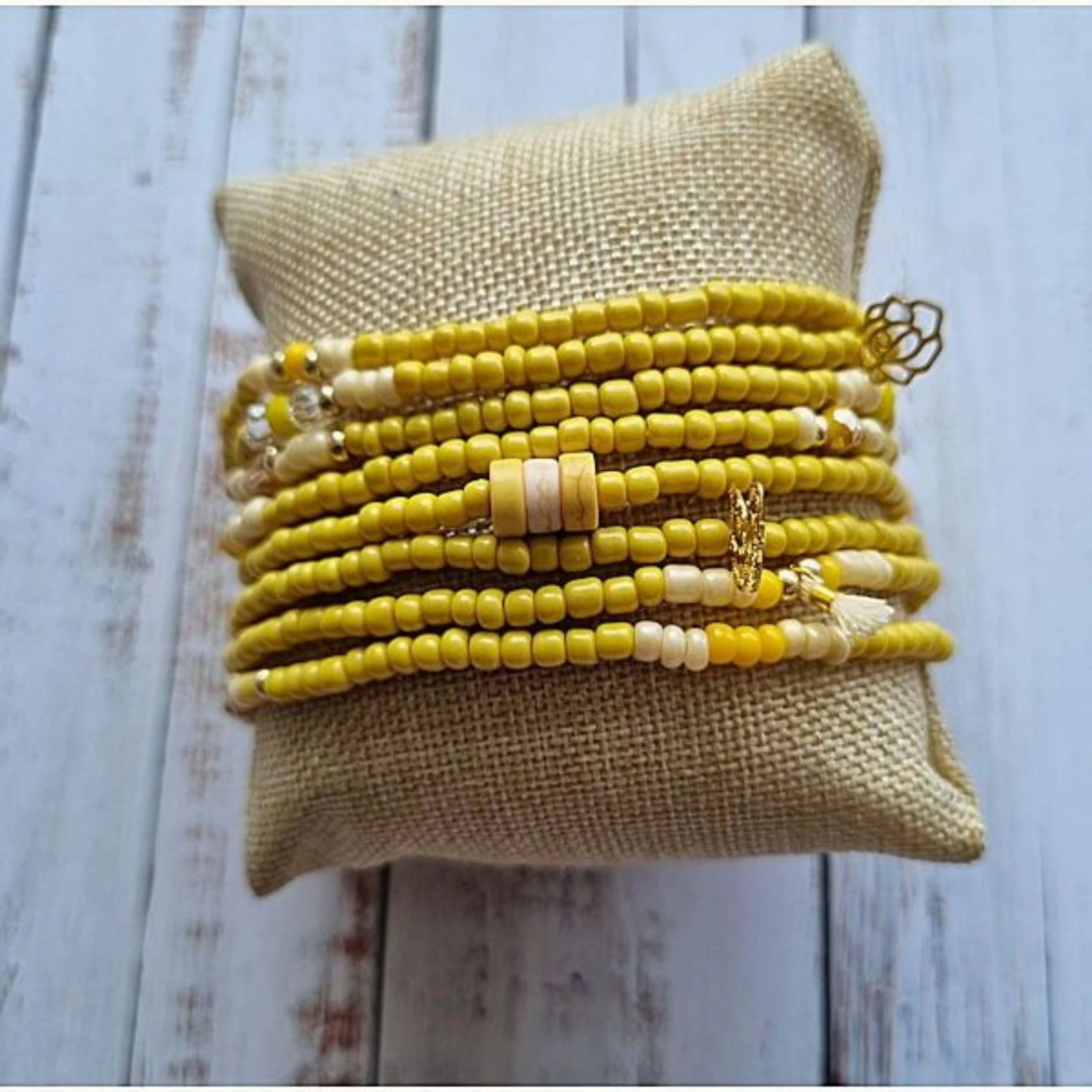 Wikkelarmband geel